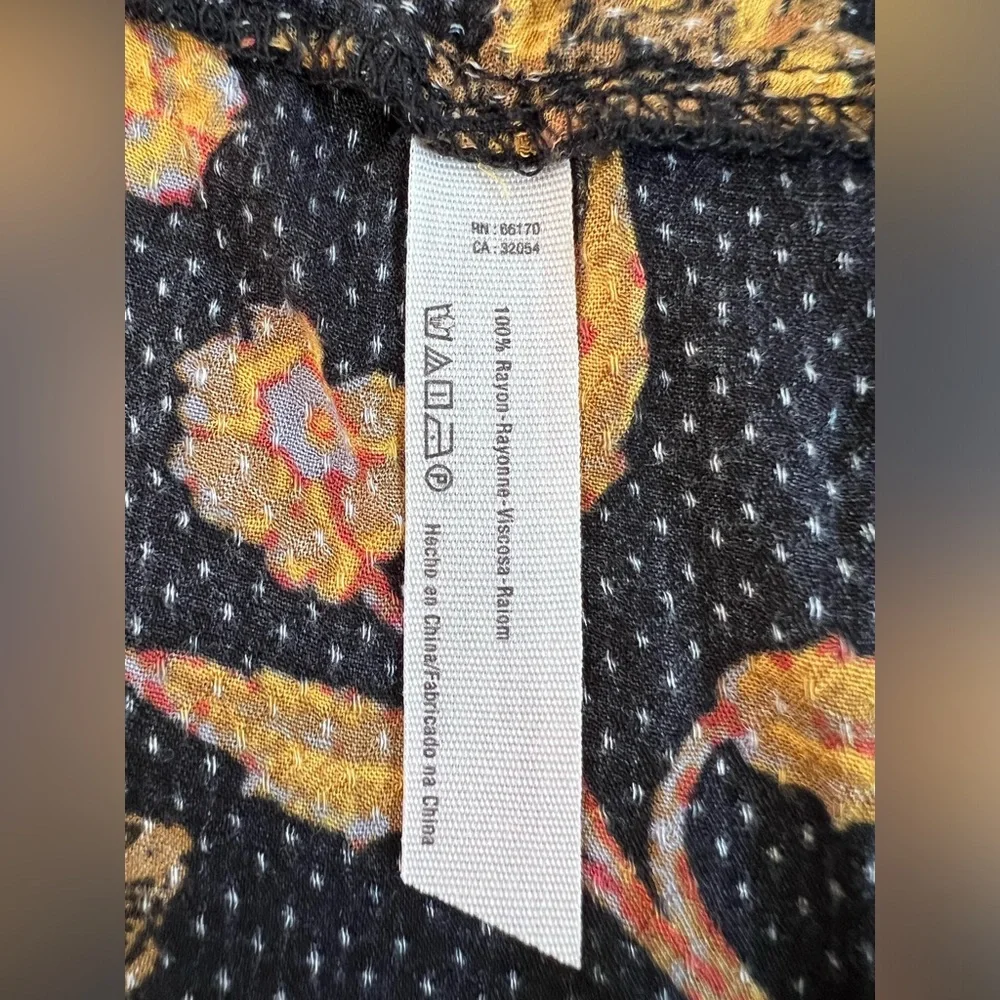 Free People Women‎ Dobby Dot Flouncy Hem Slip Dress Black Combo  Sz XS